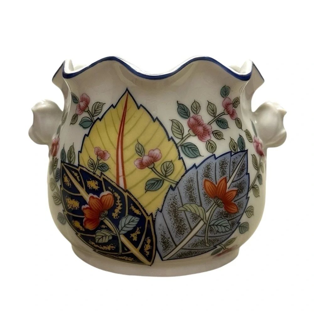 Tabacco Leaf Genus Nicotina Fine China By Mann Open Sugar Bowl RARE
